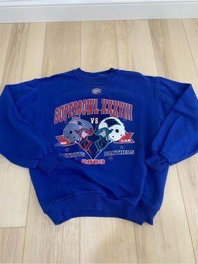 Vtg 2003 Russell Athletic Pluma L Crewneck Super Bowl XXXVIII Patriots Panthers